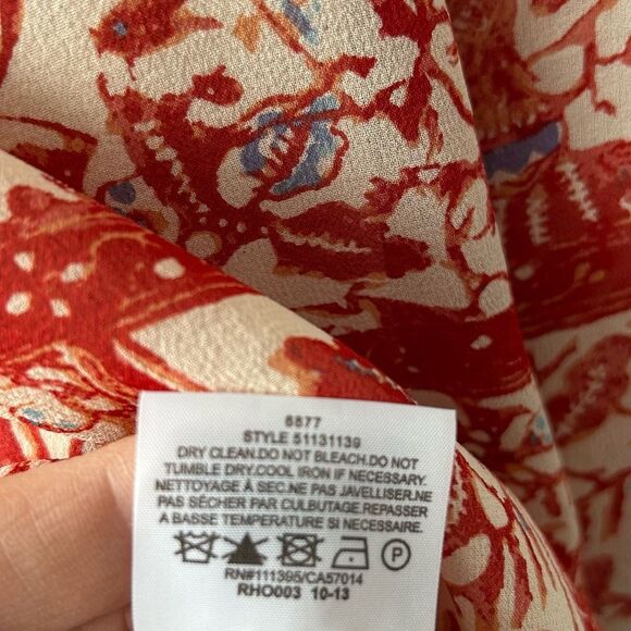 Tory Burch Red and White Floral Blouse - Picture 4 of 13